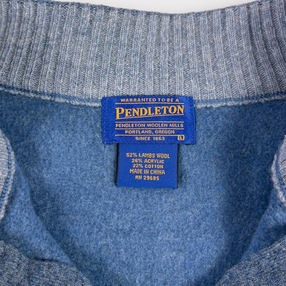 Pendleton Quarter Zip Lambswool Blend Sweatern Si… - image 2